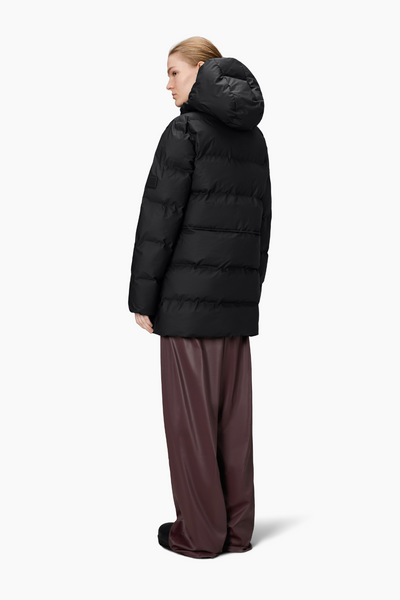 Alta Long Puffer String W Jacket  W3T4 - Black - Rains
