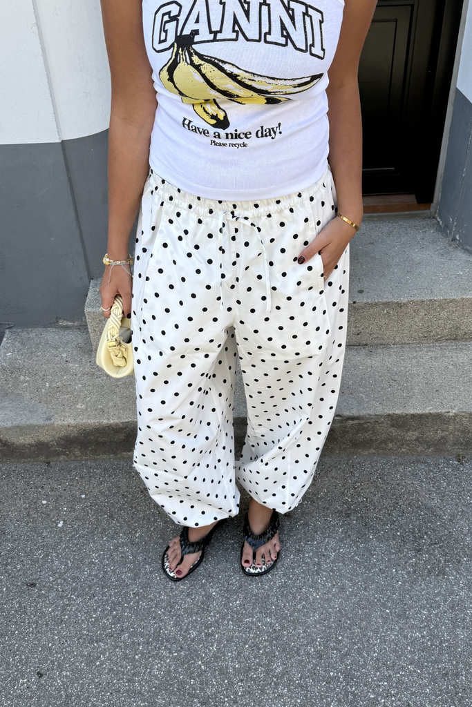 Ankers Balloon Pants - White/Polka Dots - byQNTS