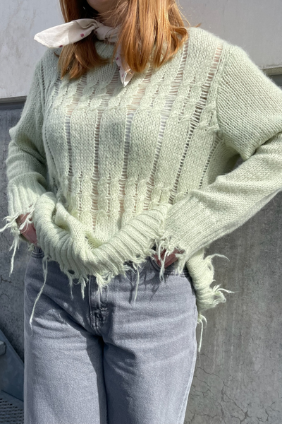 AnnoraRS Knit Pullover - Pastel Green - Résumé