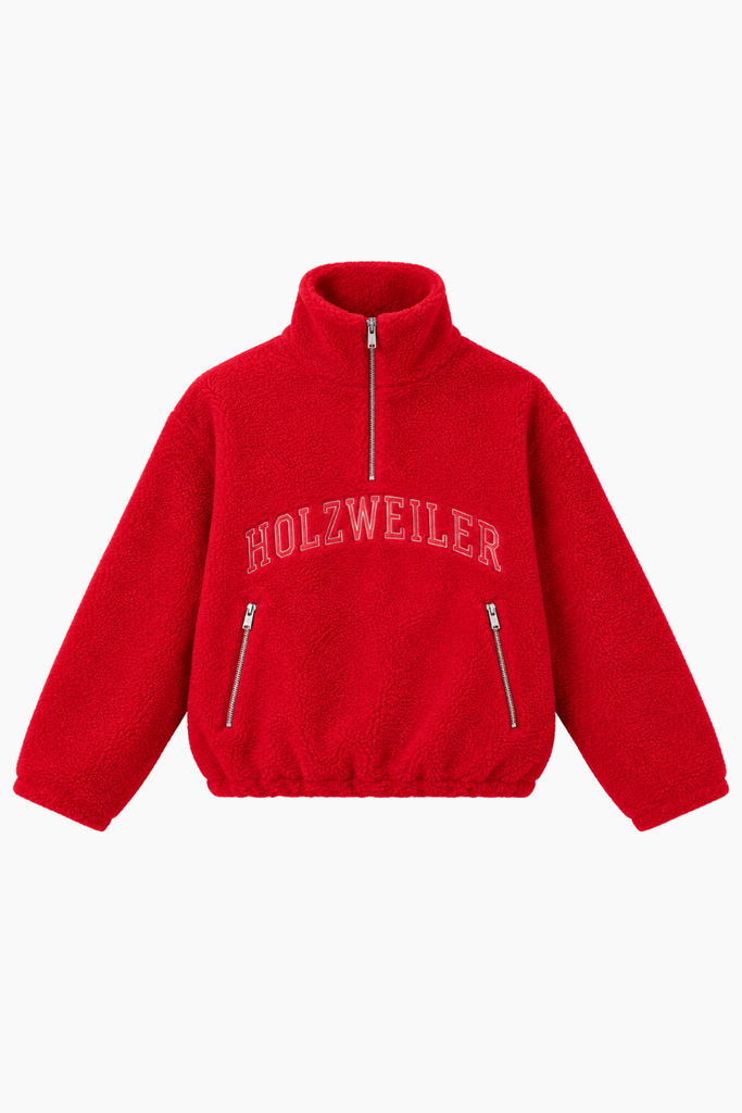 Archie Fleece Half-Zip - Red - Holzweiler