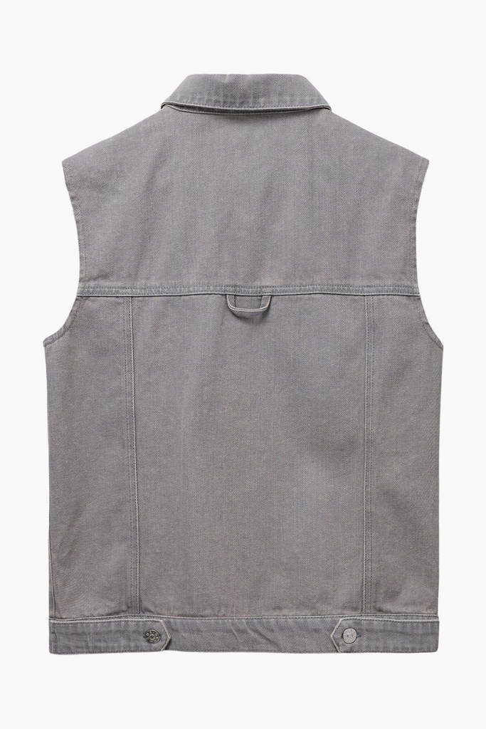 Argile-BL Denim Waistcoat - Harbor Mist - Blanche