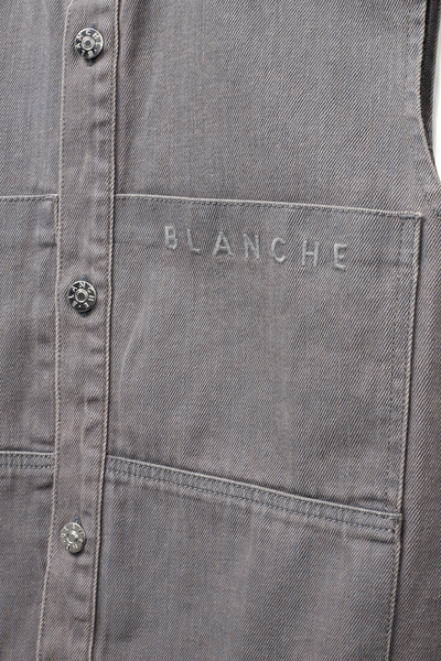 Argile-BL Denim Waistcoat - Harbor Mist - Blanche