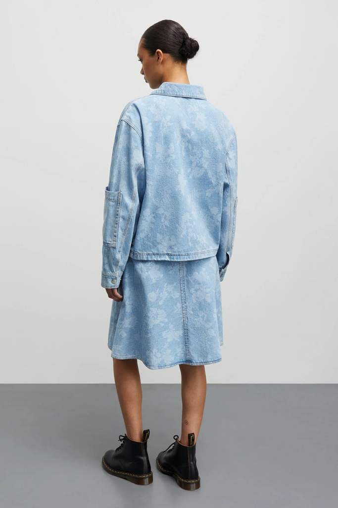 Art Denim Soleil Jacket - Light Denim/Ink Flower - Mads Nørgaard