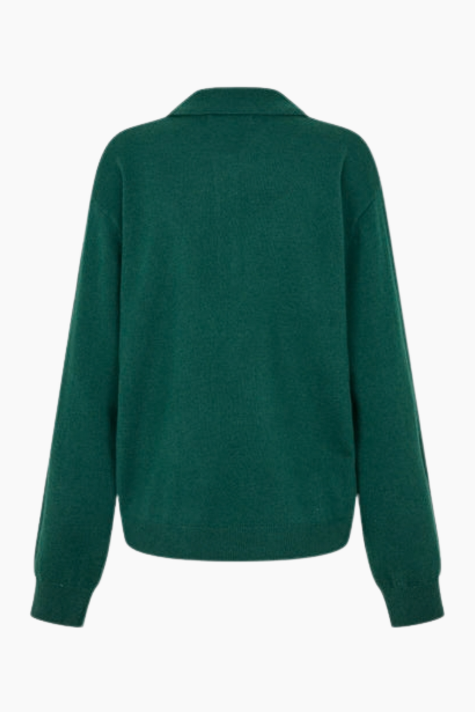 Avar Knit Polo - Pine Green - Oval Square