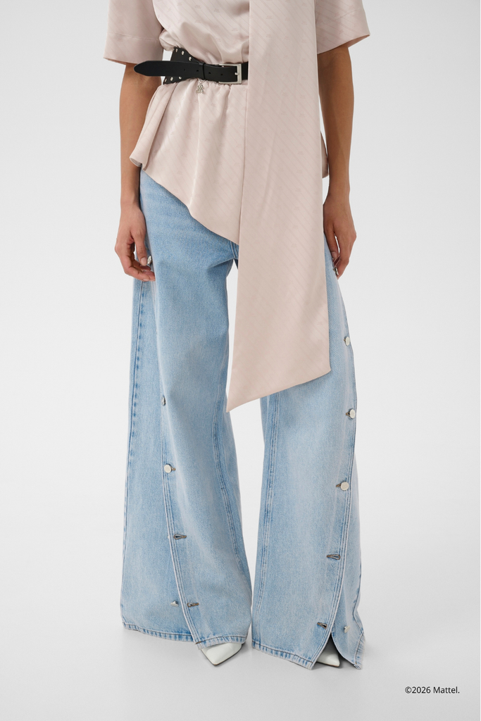 BXGstacie HW Wide Jeans - Vintage Blue Denim - Barbie X Gestuz