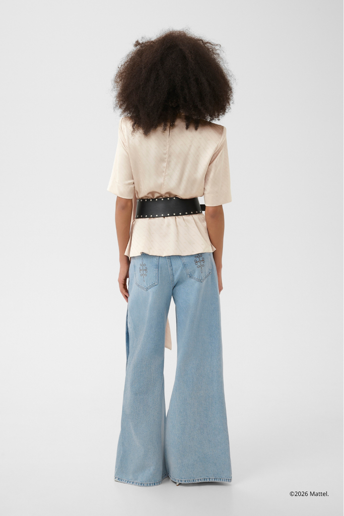 BXGstacie HW Wide Jeans - Vintage Blue Denim - Barbie X Gestuz