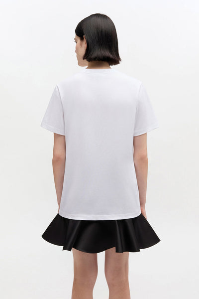 Basic Cotton Jersey T-shirt Boots Print A1050075 - Bright White - GANNI