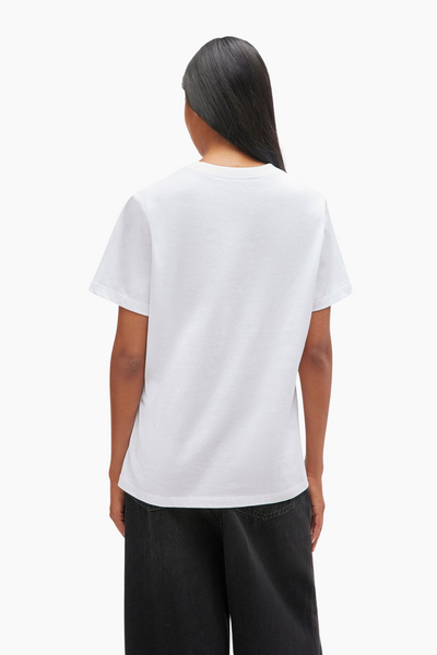 Basic Cotton Jersey Neon Puppy Relaxed T-Shirt T4334 - Bright White - GANNI-2