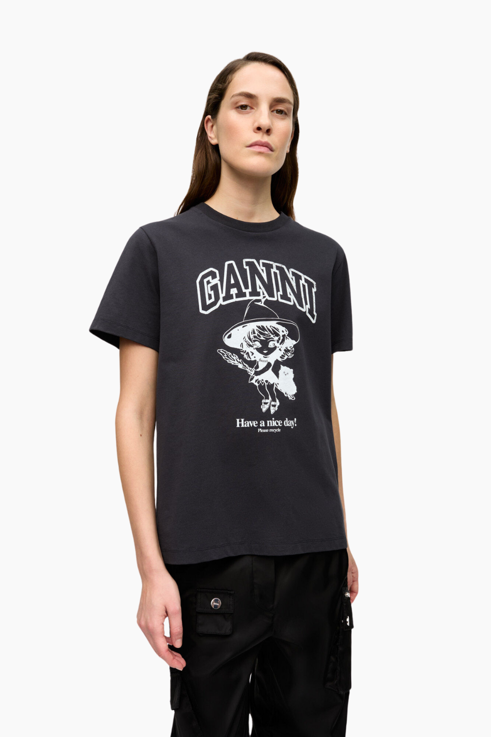 Basic Cotton Witch Relaxed T-shirt T4138 - Phantom - GANNI-2