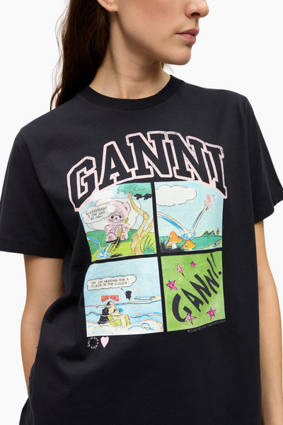 Basic Jersey BD Teddy Relaxed T-Shirt T4287 - Phantom - GANNI-1