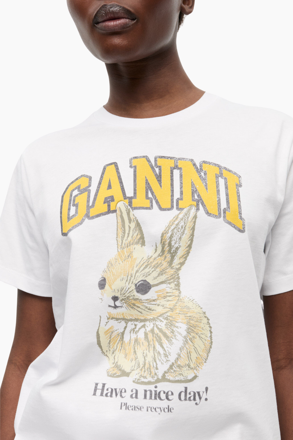 Basic Jersey Baby Bun Relaxed T-Shirt T4273 - Bright White - GANNI-1