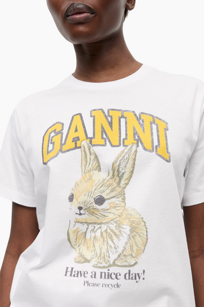 Basic Jersey Baby Bun Relaxed T-Shirt T4273 - Bright White - GANNI-1