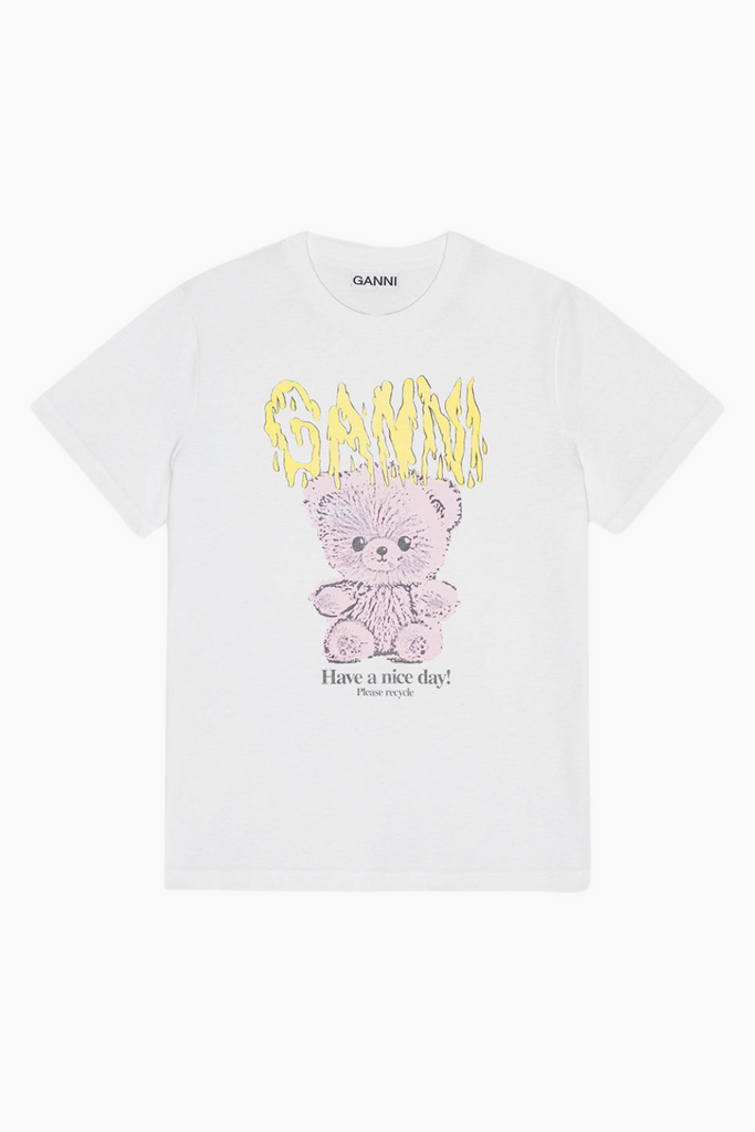 Basic Jersey Teddy Relaxed T-Shirt T4289 - Bright White - GANNI