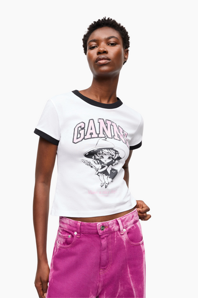 Basic Jersey Witch Small T-Shirt T4156 - Bright White - GANNI-5