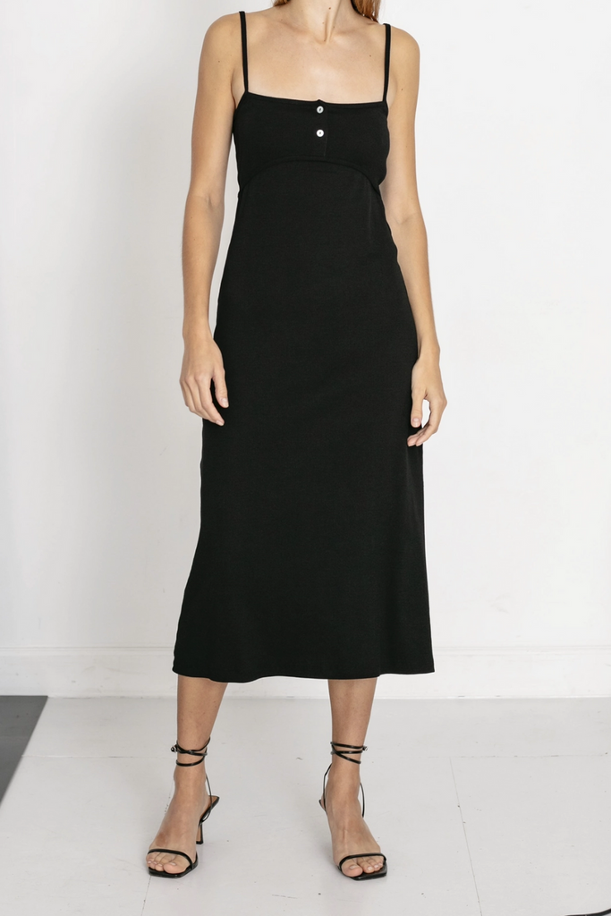 Bella-BL Strap Dress - Black - Blanche