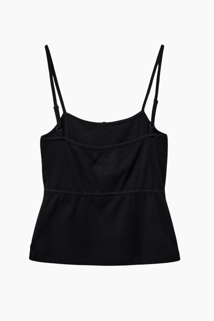 Bella-BL Strap Top - Black - Blanche