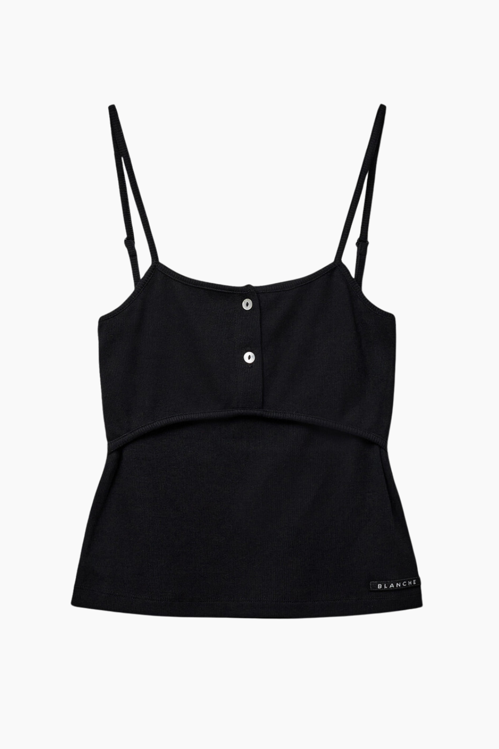 Bella-BL Strap Top - Black - Blanche