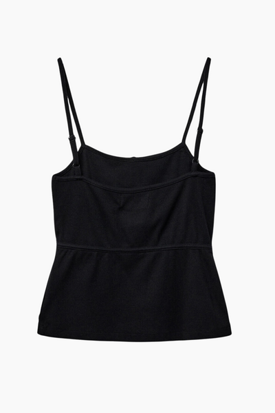 Bella-BL Strap Top - Black - Blanche