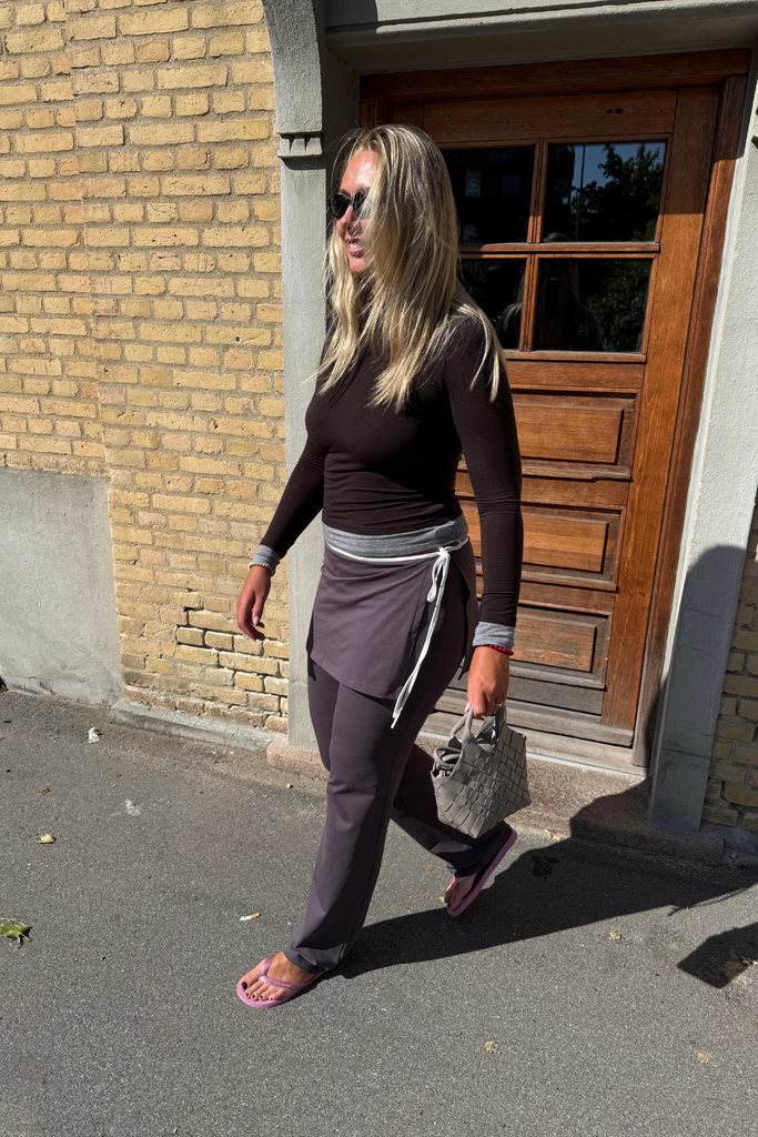 Bibi Blouse - Dark Brown/Grey Mel - Oval Square