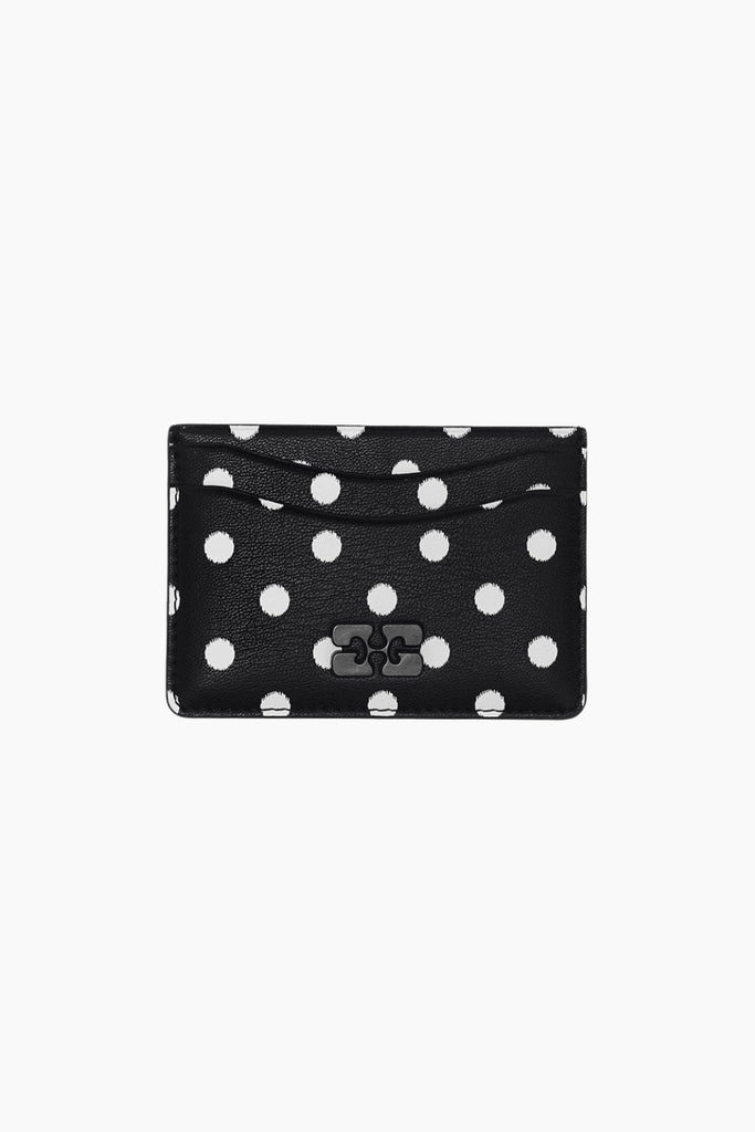 Bou Card Holder Printed B3010086 - Black - GANNI