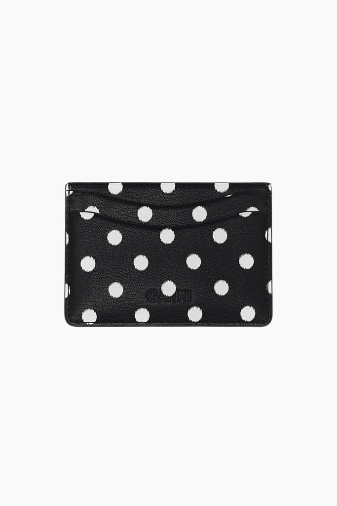 Bou Card Holder Printed B3010086 - Black - GANNI