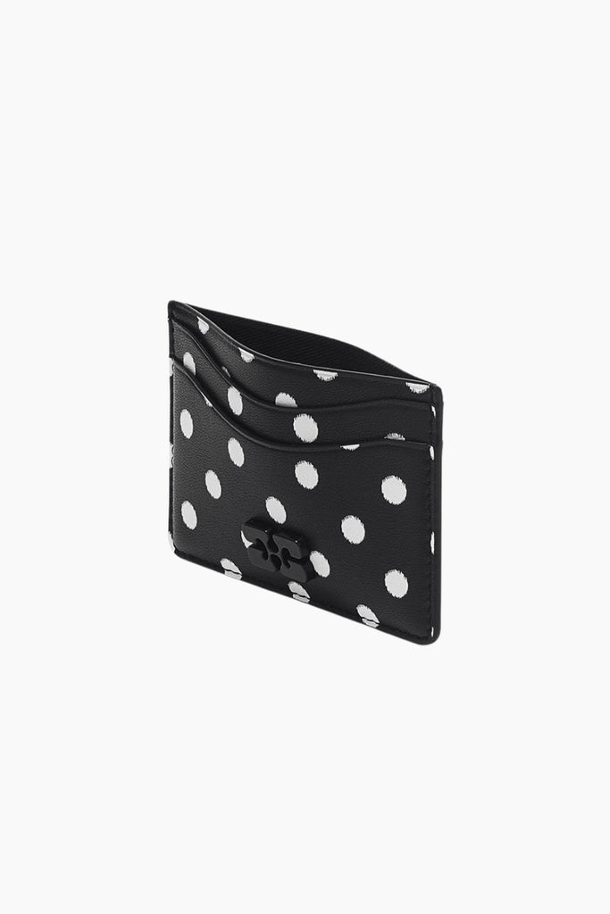Bou Card Holder Printed B3010086 - Black - GANNI