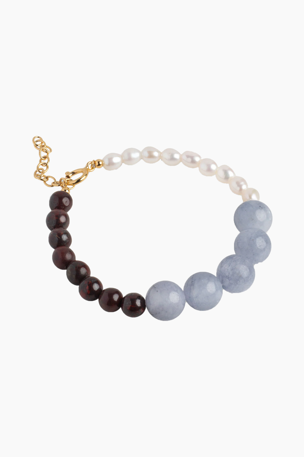 Bracelet Marli - Pearls, Light Grey and Brown - ENAMEL