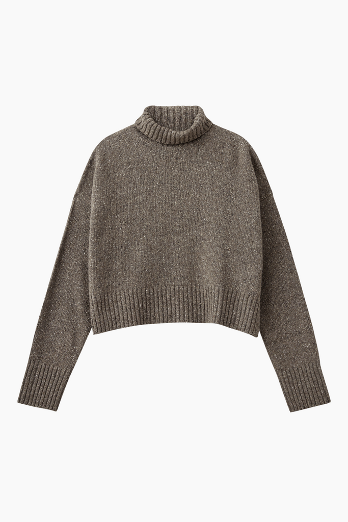 Brownie Turtleneck - Grey/Brown Melange - H2O Fagerholt