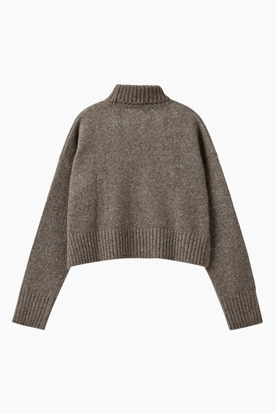 Brownie Turtleneck - Grey/Brown Melange - H2O Fagerholt