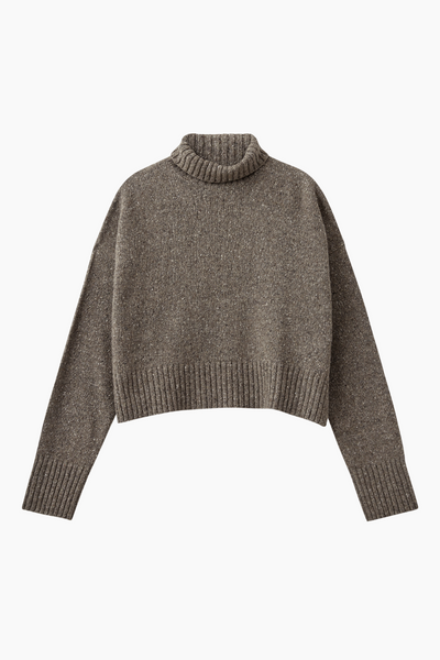 Brownie Turtleneck - Grey/Brown Melange - H2O Fagerholt