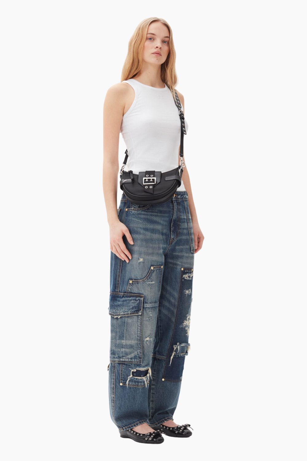 Bucky Bag Small Crossbody Nylon A6134 - Black - GANNI-2