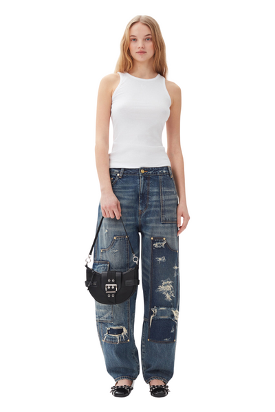 Bucky Bag Small Crossbody Nylon A6134 - Black - GANNI-4