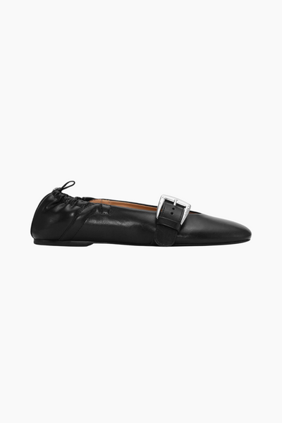 Butterfly Strap Ballerina Crinkle Oleatex S3117- Black - GANNI