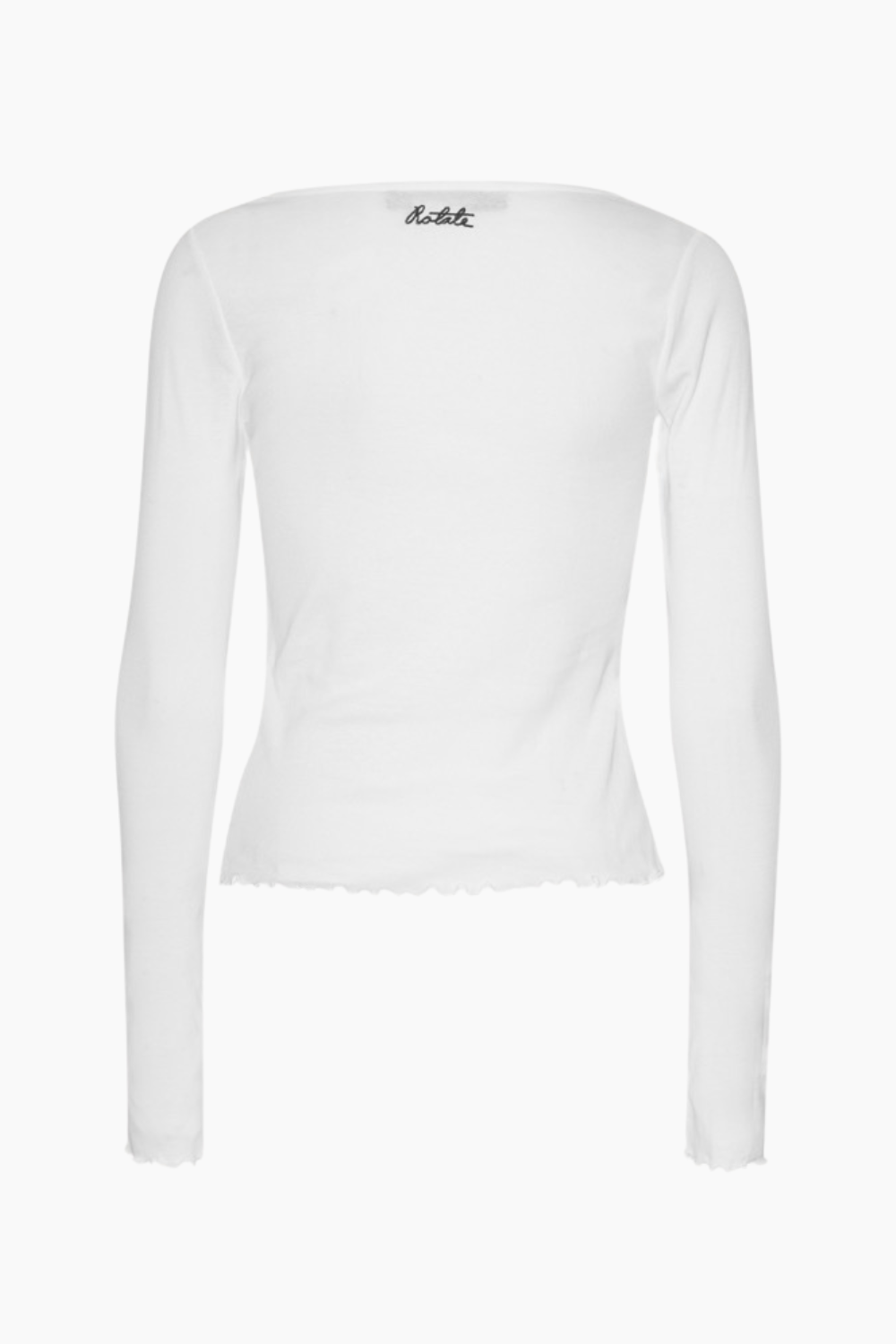 Buttoned LS Top - Bright White - Rotate-2