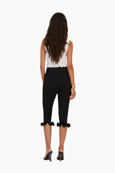 Capri Ruffle Pants - Black - ROTATE-3