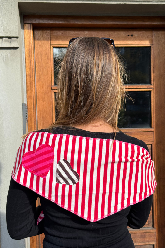 Caro Scarf - Stripe Red/White - Mads Nørgaard