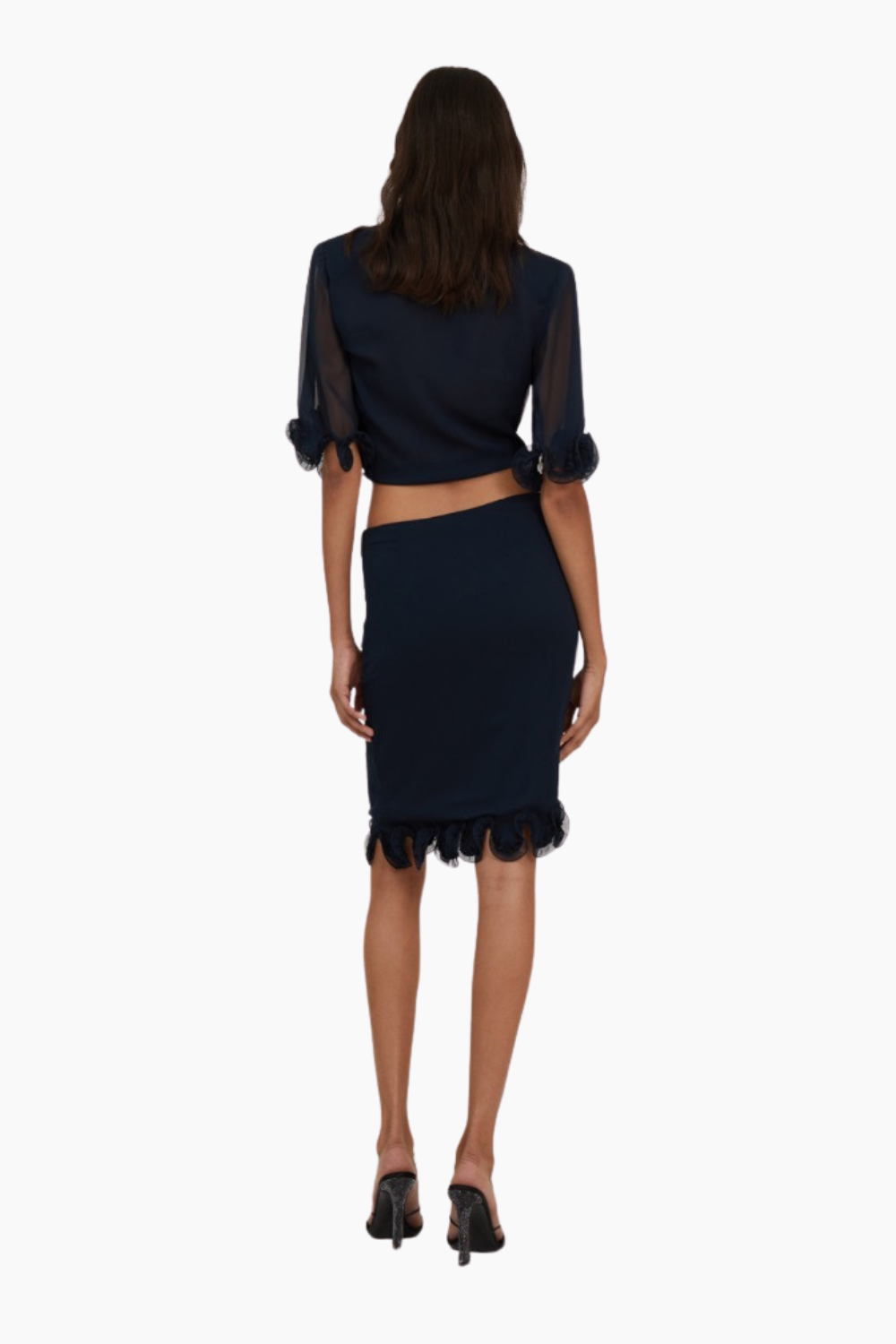 Chiffon Ruffle Skirt - Sky Captain - ROTATE-2
