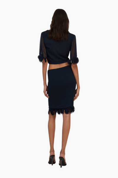 Chiffon Ruffle Skirt - Sky Captain - ROTATE-2