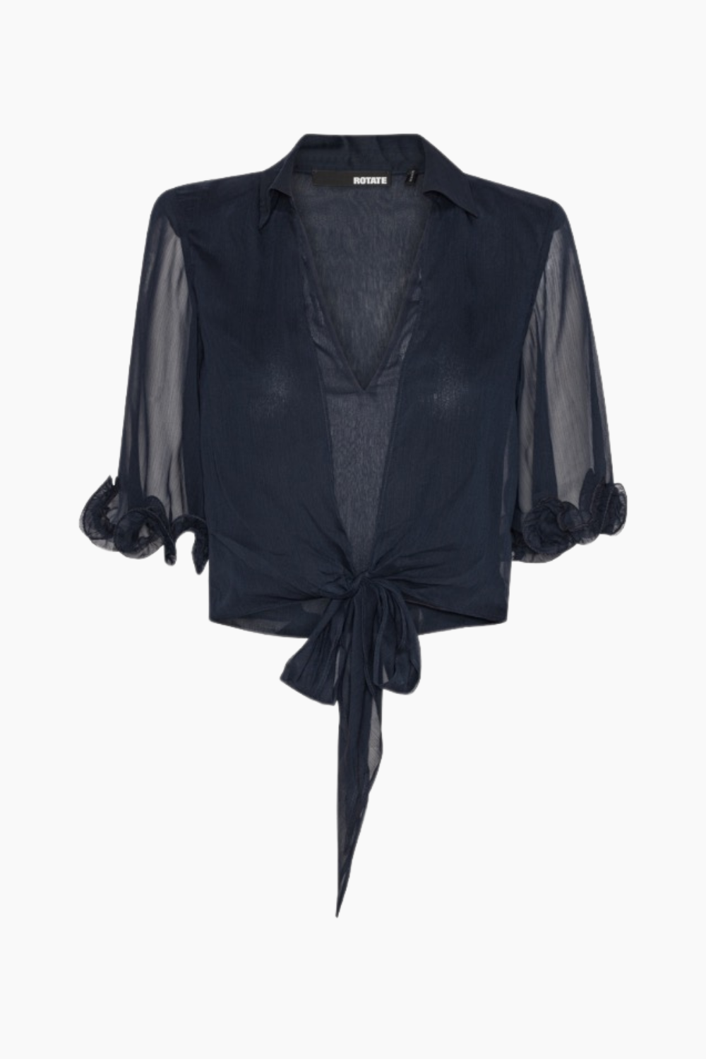Chiffon Tied Top - Sky Captain - Rotate