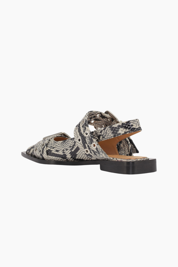 Chunky Buckle Ballerina Snake S2228 - Sand - GANNI