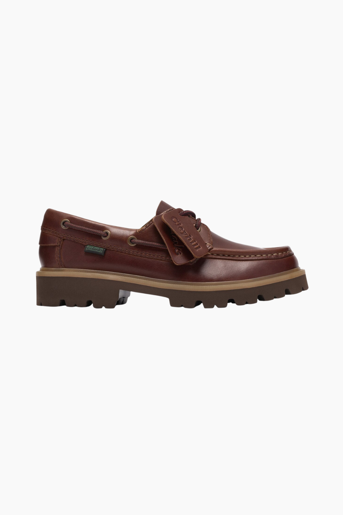 Cleyhill Boat. D - Dark Brown Leather - Clarks