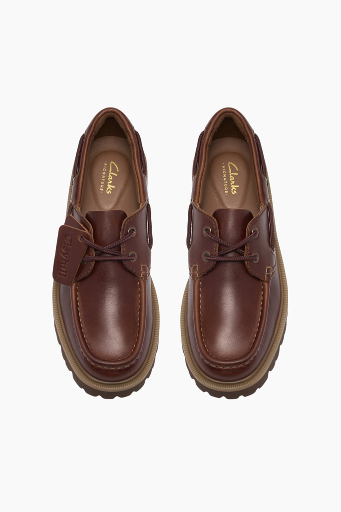 Cleyhill Boat. D - Dark Brown Leather - Clarks