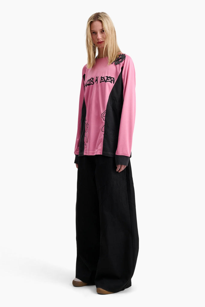 Coen Long Sleeve 2-layer Jersey - Black/Pink - ALIS