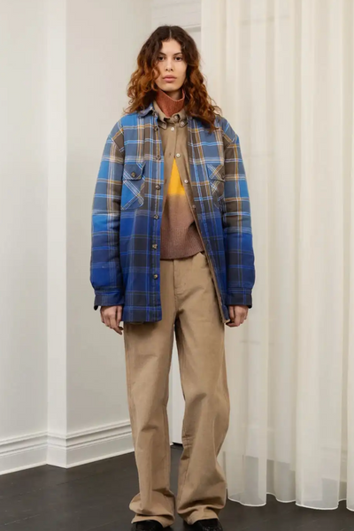 Como Pile Shirt - Brown/Blue Check - H2O Fagerholt
