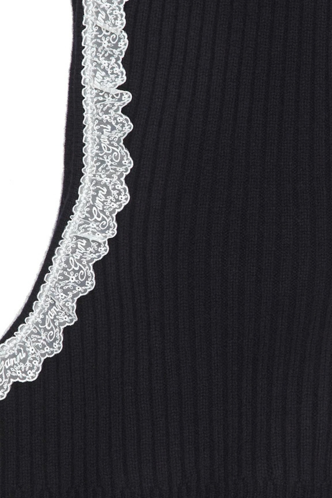Compact Wool Balaclava Lace - Sky Captain - GANNI