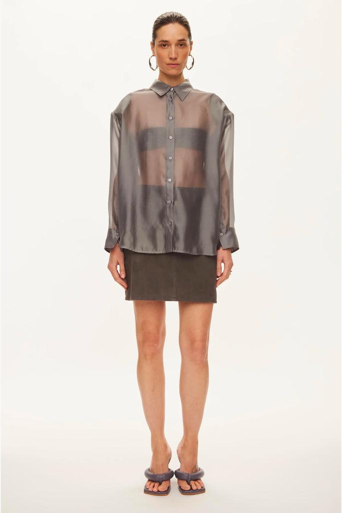 Cosmo Sheer Shirt - Dark Gull Grey - Oval Square