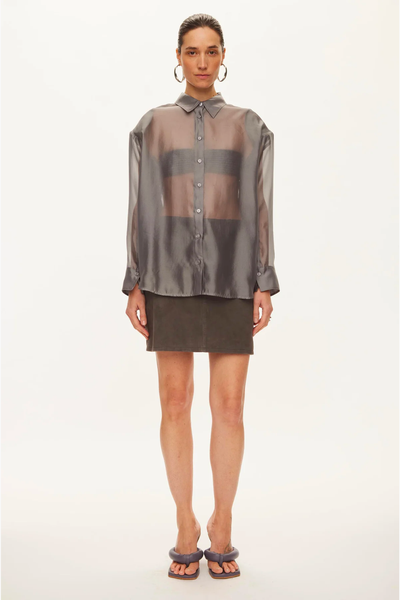 Cosmo Sheer Shirt - Dark Gull Grey - Oval Square