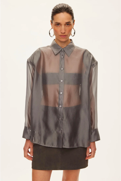 Cosmo Sheer Shirt - Dark Gull Grey - Oval Square