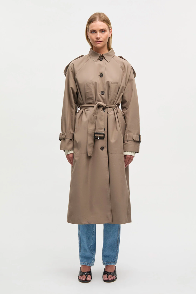 Cotton Pol Benley Trench Coat - Walnut - Mads Nørgaard