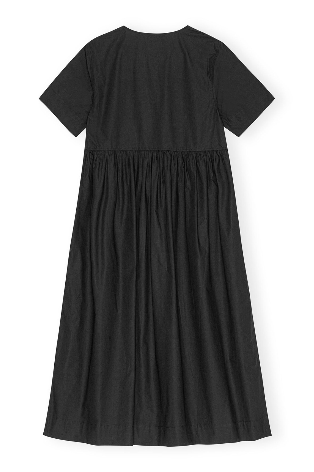 Cotton Poplin Long Tie String Dress F9199 - Black - GANNI